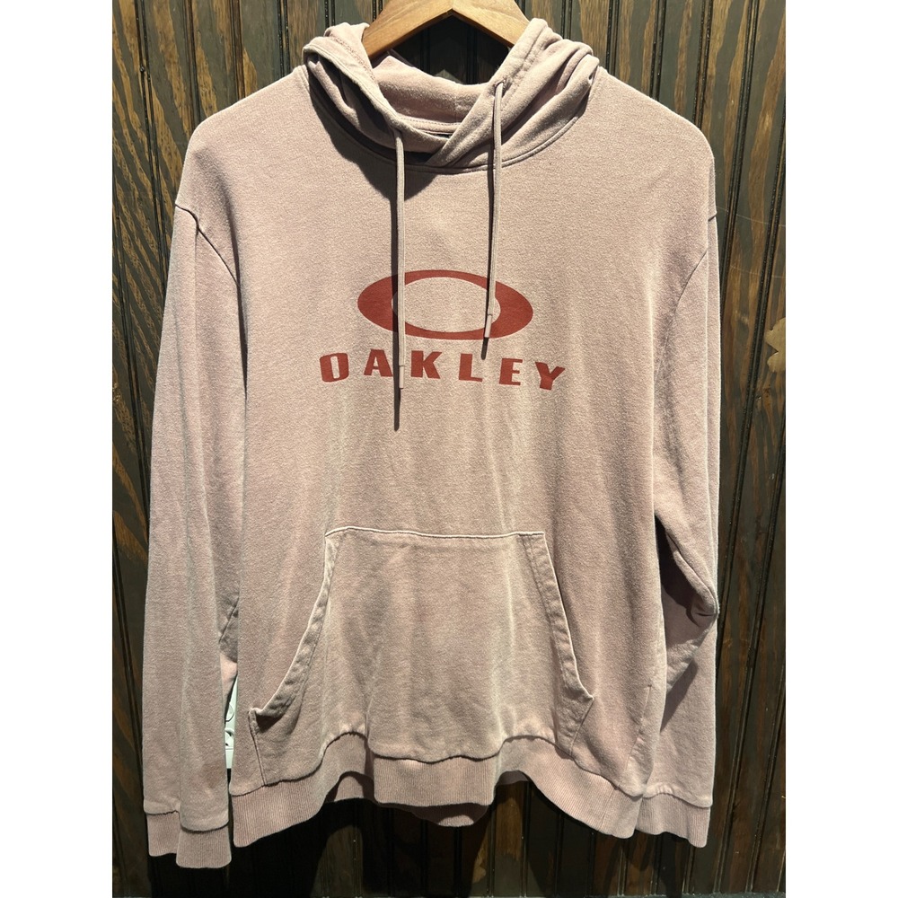 Oakley B1B Logo Pullover Hoodie Mauve Pink Men Large Sweatshirt 21x27